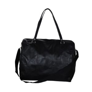 Closeout Deal Black Genuine Cow Leather Duffle Bag