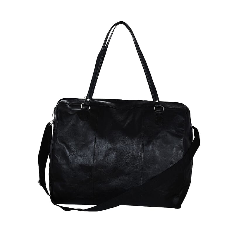Closeout Deal Black Genuine Cow Leather Duffle Bag