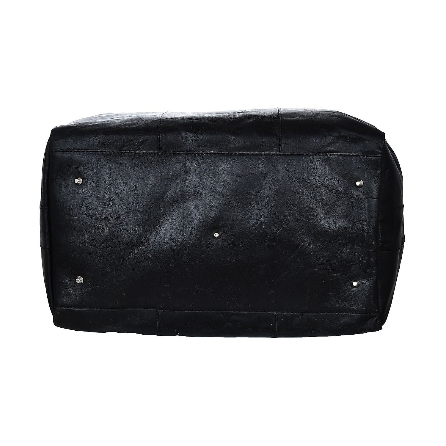 Closeout Deal Black Genuine Cow Leather Duffle Bag
