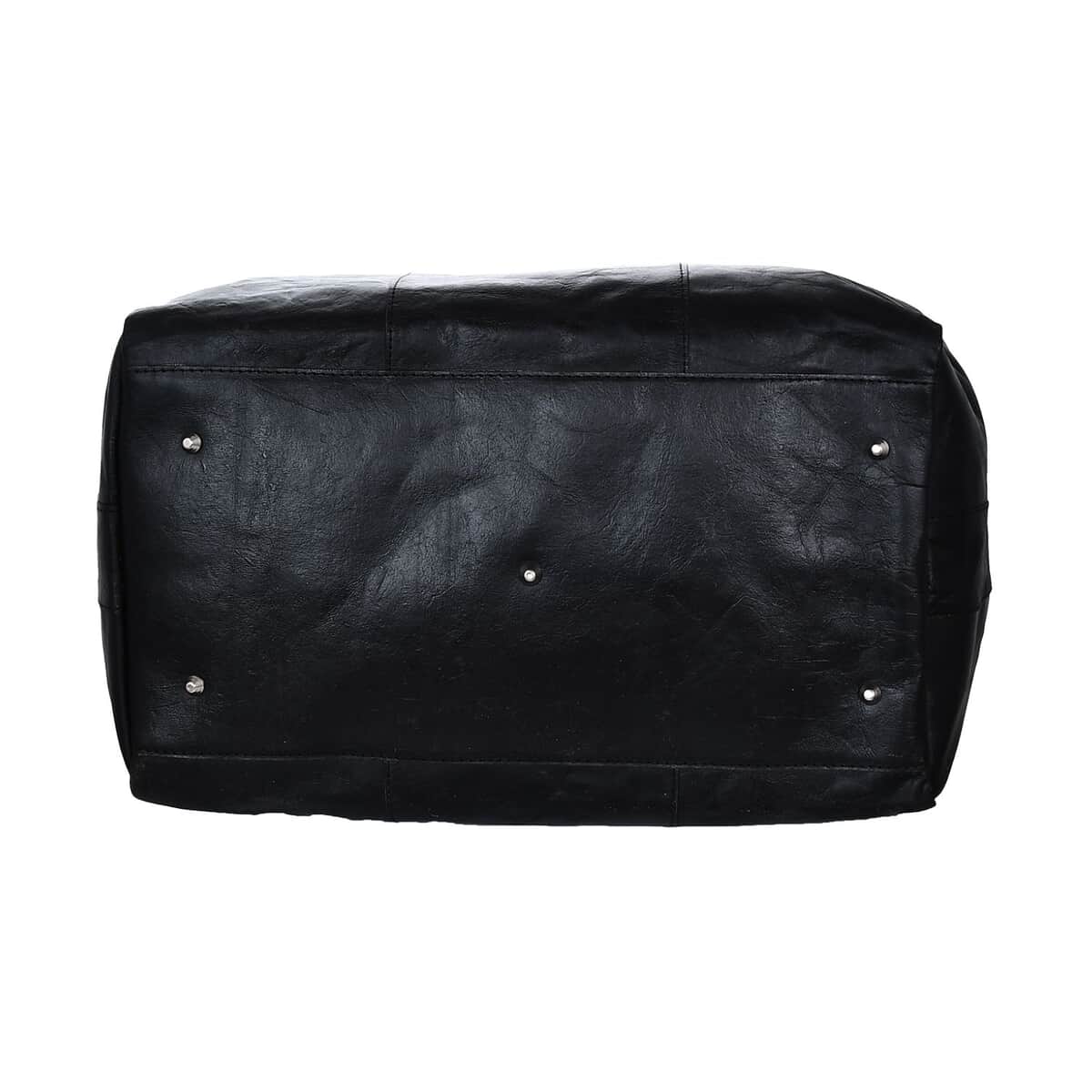 Closeout Deal Black Genuine Cow Leather Duffle Bag image number 3