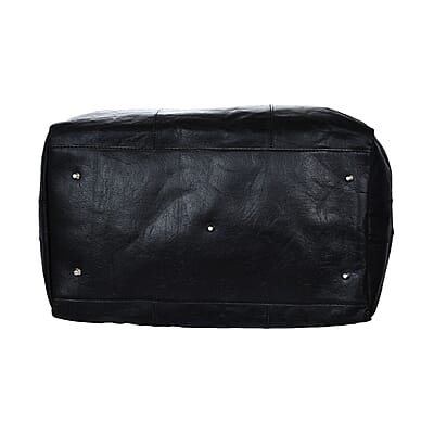 Closeout Deal Black Genuine Cow Leather Duffle Bag