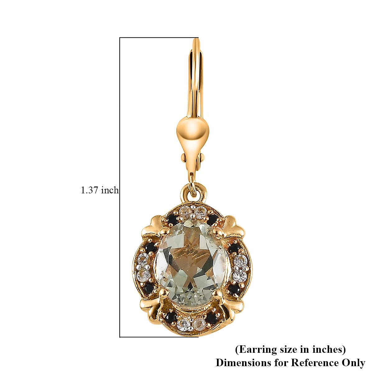 AAA Montezuma Prasiolite and Multi Gemstone Lever Back Earrings in Vermeil Yellow Gold Over Sterling Silver 4.10 ctw