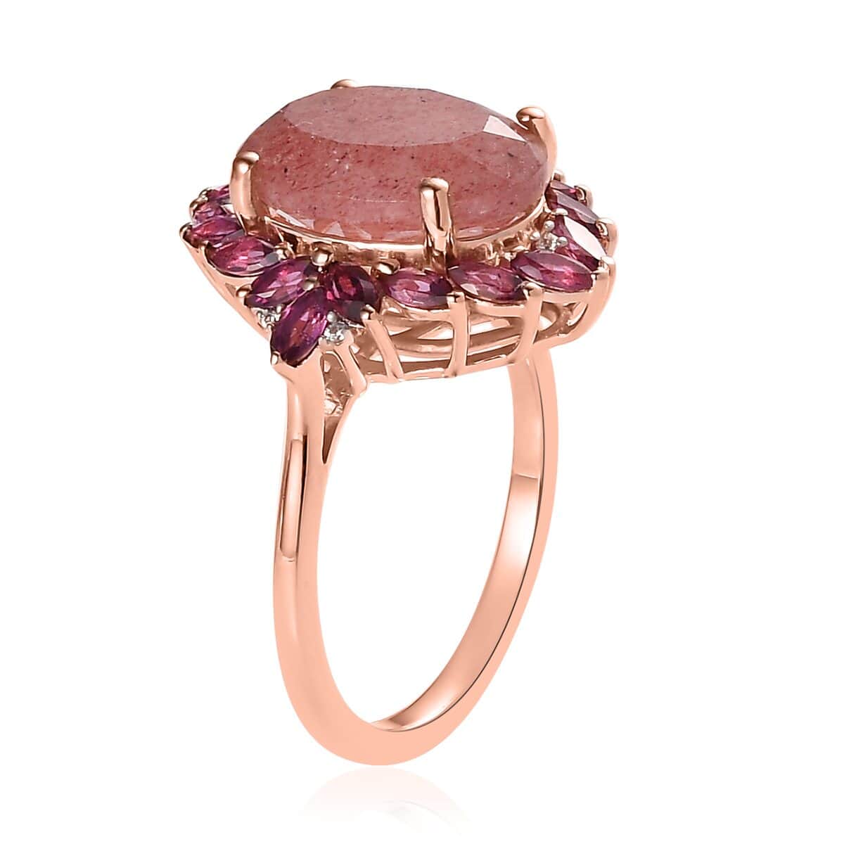 Natural Tanzanian Natronite and Multi Gemstone Cocktail Ring in Vermeil Rose Gold Over Sterling Silver 7.50 ctw image number 3