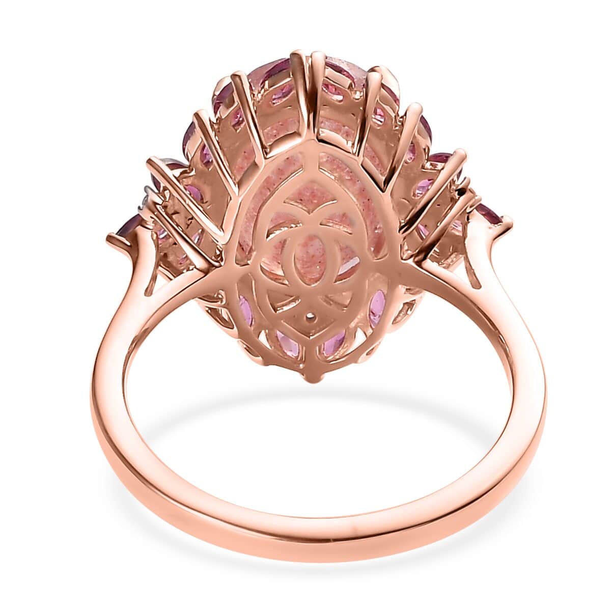 Natural Tanzanian Natronite and Multi Gemstone Cocktail Ring in Vermeil Rose Gold Over Sterling Silver 7.50 ctw image number 4