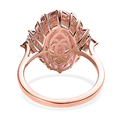 Tanzanian Natronite and Multi Gemstone Cocktail Ring in Vermeil Rose Gold Over Sterling Silver (Size 10.0) 7.50 ctw