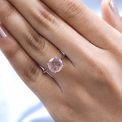 Tanzanian Natronite Solitaire Ring in Platinum Over Sterling Silver (Size 9.0) 3.15 ctw
