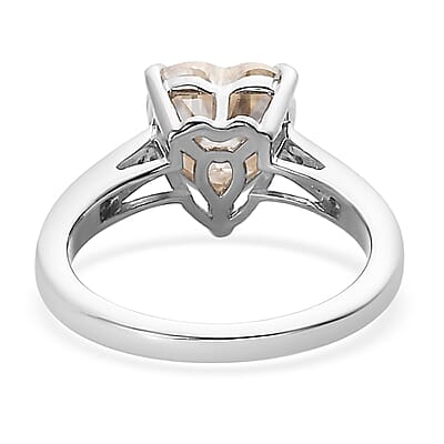 Moissanite Ring in Platinum Over Sterling Silver (Size 10.0) 2.00 ctw