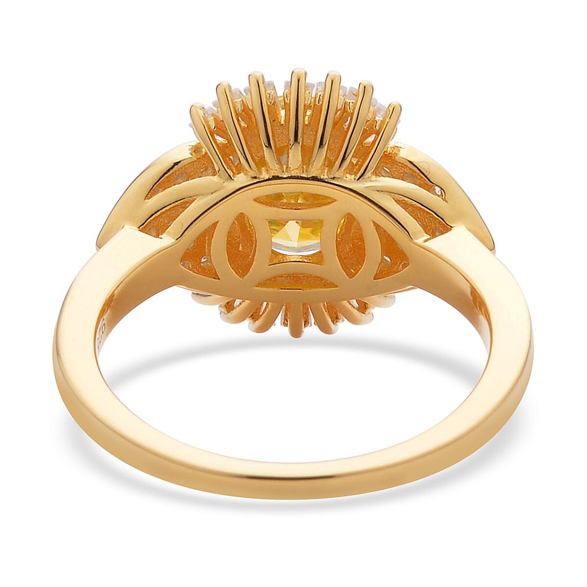 Canary Yellow Moissanite and Moissanite Ring in Vermeil Yellow Gold Over Sterling Silver (Size 8.0) 2.75 ctw image number 4