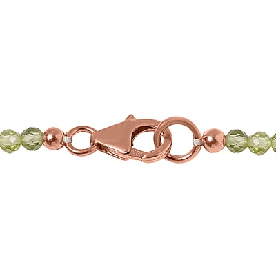 Italian Natural Vesuvianite and Peridot Necklace 18 Inches in Platinum and Vermeil Yellow Gold Over Sterling Silver 34.10 ctw