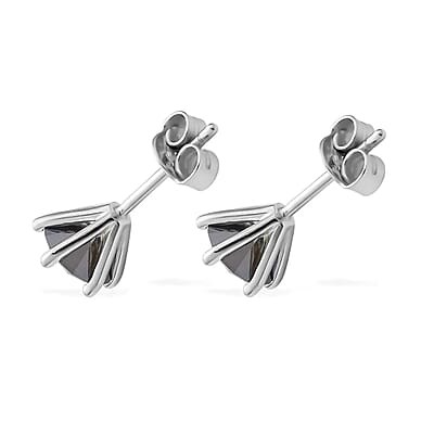 Olive Green Moissanite 1.90 ctw Earrings, Moissanite Solitaire Studs, Sterling Silver Studs, Moissanite Studs