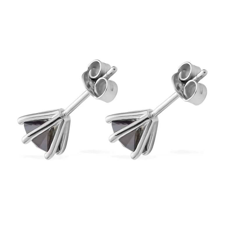 Olive Green Moissanite 1.90 ctw Earrings, Moissanite Solitaire Studs, Sterling Silver Studs, Moissanite Studs