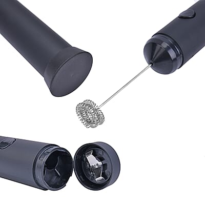 Black Electric Milk Frother Foam Maker (2xAA Battery Not Included)