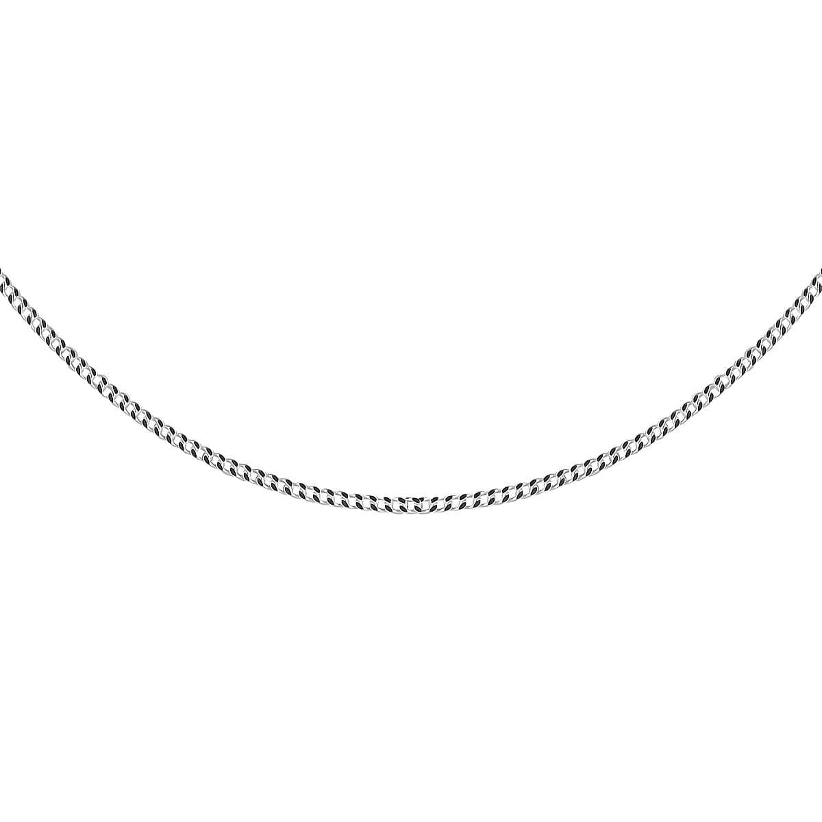 Italian Sterling Silver 0.75mm Curb Chain 20 Inches 2.70 Grams image number 0