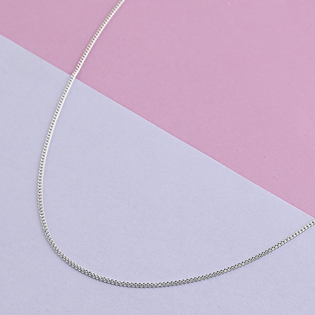 Italian Sterling Silver 0.75mm Curb Chain 20 Inches 2.70 Grams image number 1