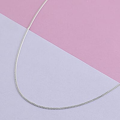 Italian Sterling Silver 0.75mm Curb Chain 20 Inches 2.70 Grams