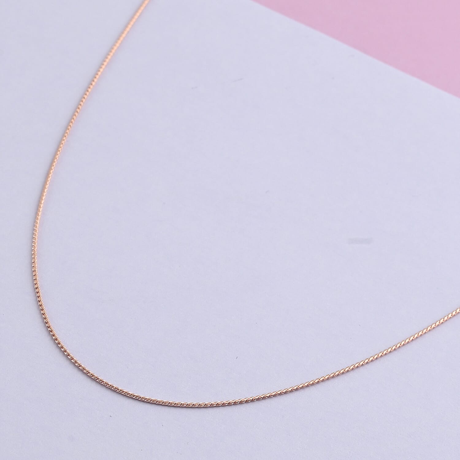 14K RG Over Sterling Silver Wheat Necklace 24 Inches 3.40 Grams