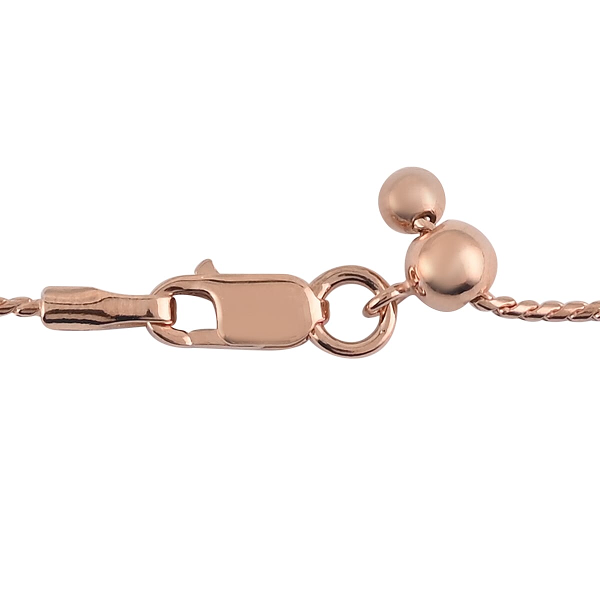 14K RG Over Sterling Silver Bolo Necklace 24 Inches 3.40 Grams image number 3