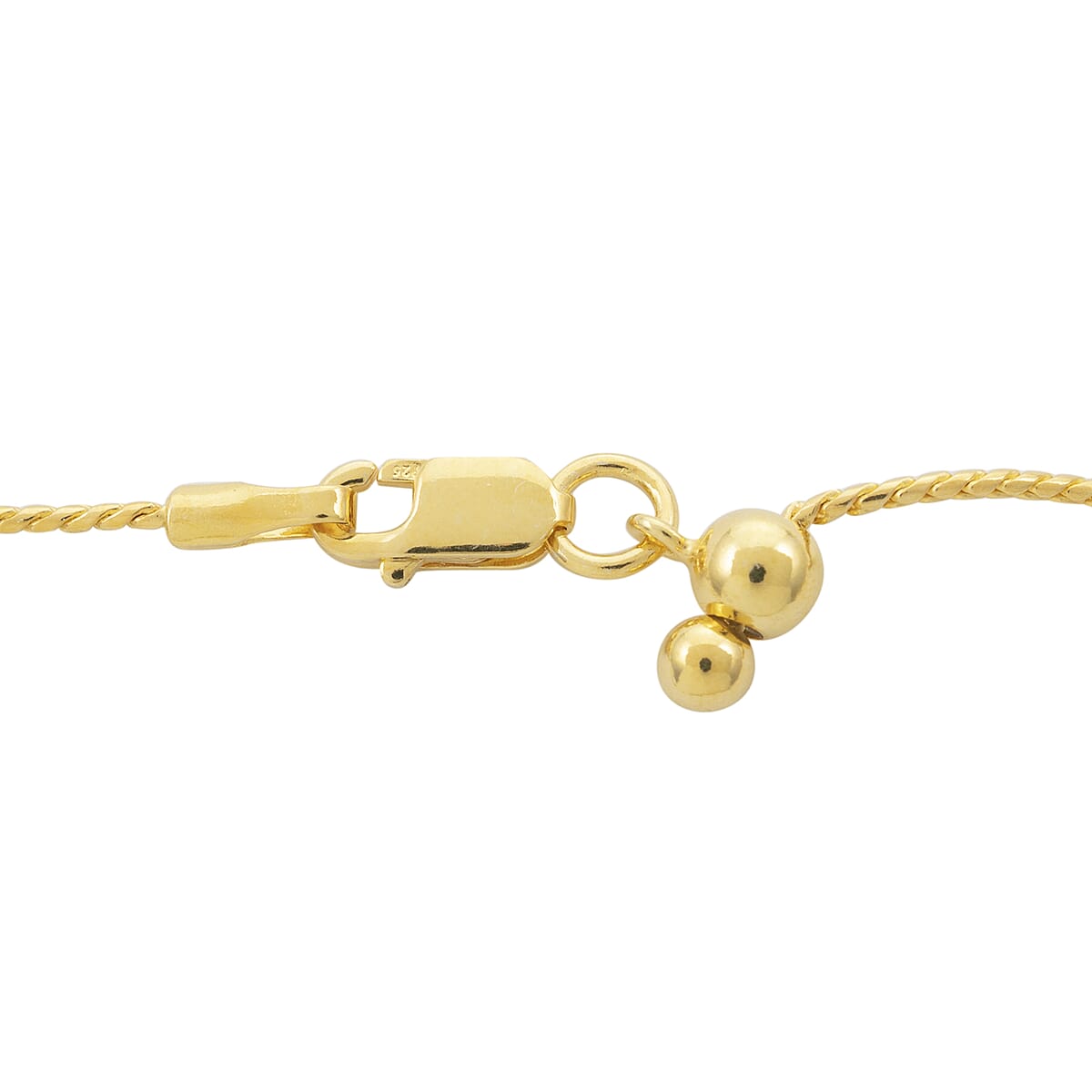 14K Yellow Gold Over Sterling Silver Bolo Necklace 24 Inches 3.40 Grams image number 3