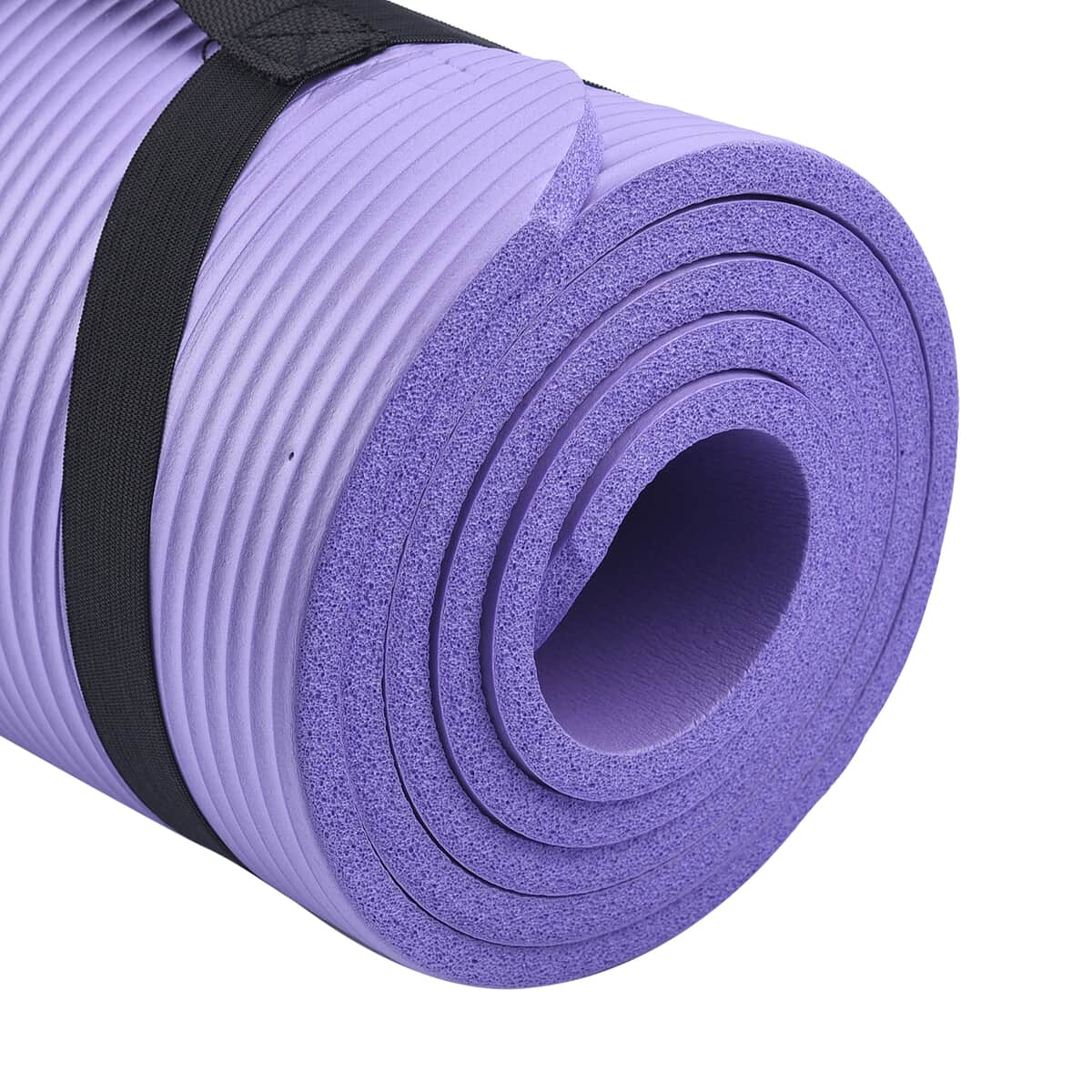 Pink Moisture Resistant NBR Yoga Mat with Strap (74.02"x24.02"x0.5") image number 6