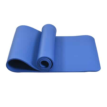 Buy Dark Blue Moisture Resistant NBR Yoga Mat with Strap at ShopLC.
