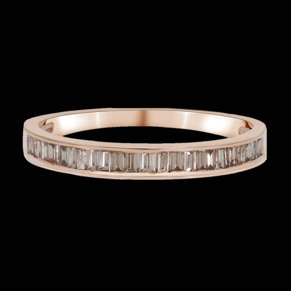 LUXORO 10K Rose Gold Natural Champagne Diamond Eternity Band Ring (Size 7.0) 2.50 Grams 1.00 ctw image number 1