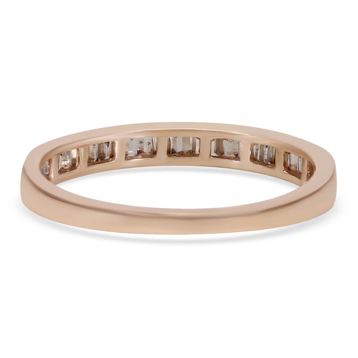 LUXORO 10K Rose Gold Natural Champagne Diamond Eternity Band Ring (Size 7.0) 2.50 Grams 1.00 ctw image number 4