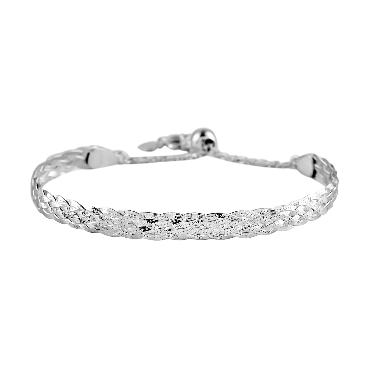 Sterling Silver Herringbone Chain Bolo Adjustable Bracelet  (7.00 In) 5mm 4 Grams image number 0