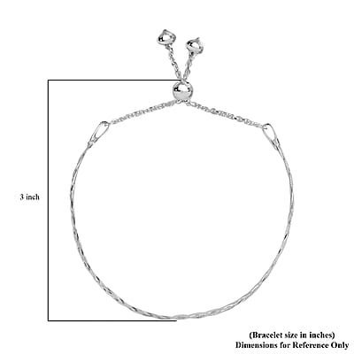 5mm Herringbone Chain Bolo Adjustable Bracelet in Sterling Silver (7.00 In) 4 Grams