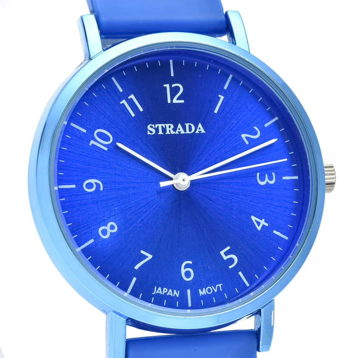 Strada Japanese Movement Monochromatic Blue Dial Watch with Blue Silicone Strap image number 3