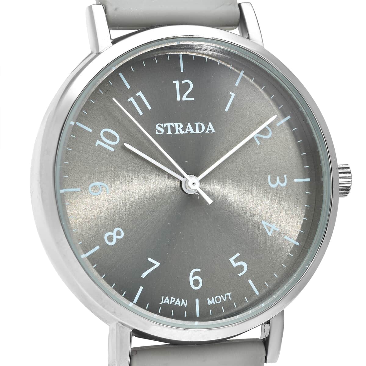 Strada Japanese Movement Monochromatic Gray Dial Watch with Gray Silicone Strap image number 2