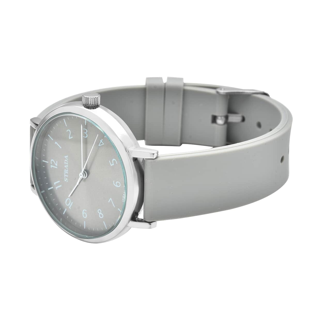 Strada Japanese Movement Monochromatic Gray Dial Watch with Gray Silicone Strap image number 3