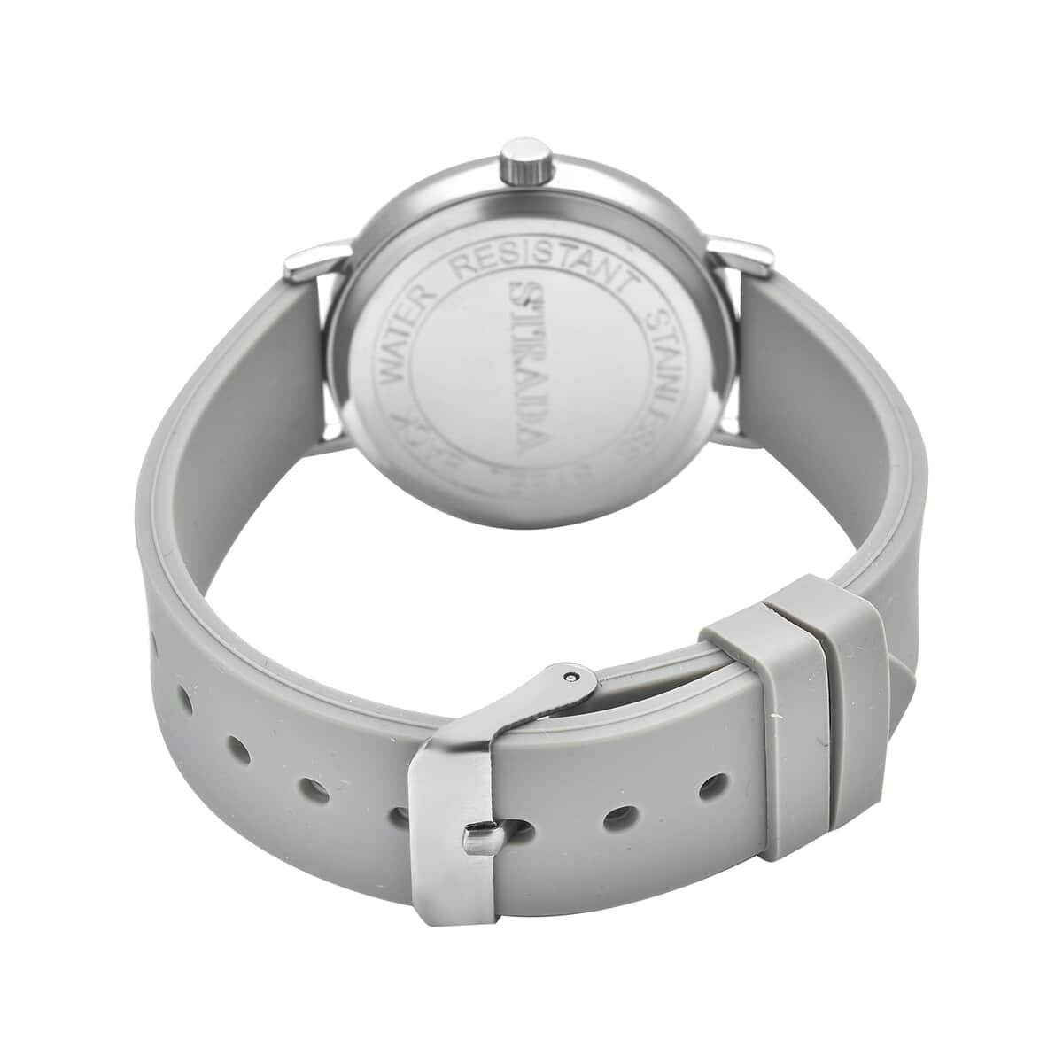 Strada Japanese Movement Monochromatic Gray Dial Watch with Gray Silicone Strap image number 4