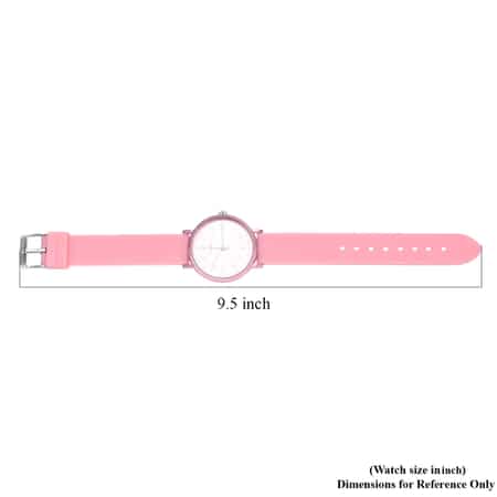 STRADA Japanese Movement Monochromatic Pink Dial Watch with Pink Silicone Strap image number 6