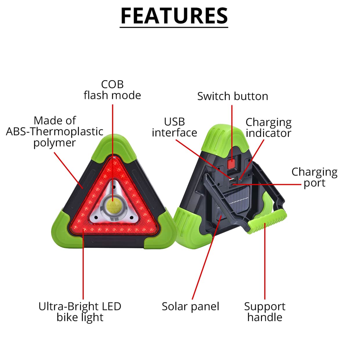 Green USB Triangle Flash Light image number 2