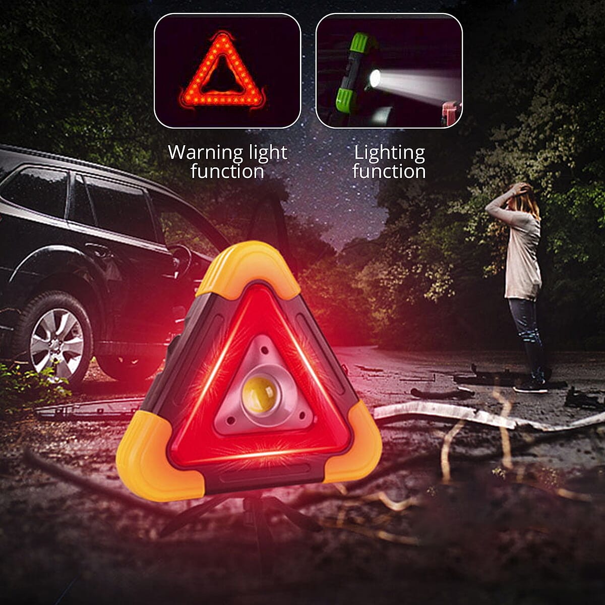 Yellow USB Triangle Flash Light image number 1