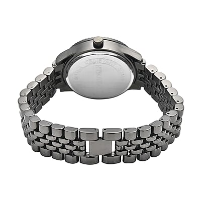 Strada Japanese Movement Cross Lords Prayer Pattern Dial Watch in Blacktone Strap (36mm) (7.50-8.25Inches)