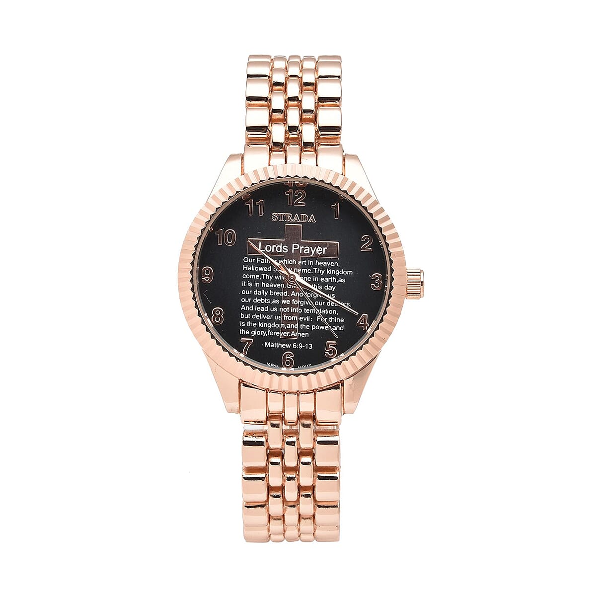 18k Rose Gold Plated ‘The Lords Prayer’ Band Watch George Men main image 3