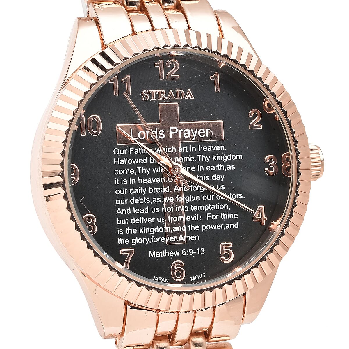 18k Rose Gold Plated ‘The Lords Prayer’ Band Watch George Men main image 2