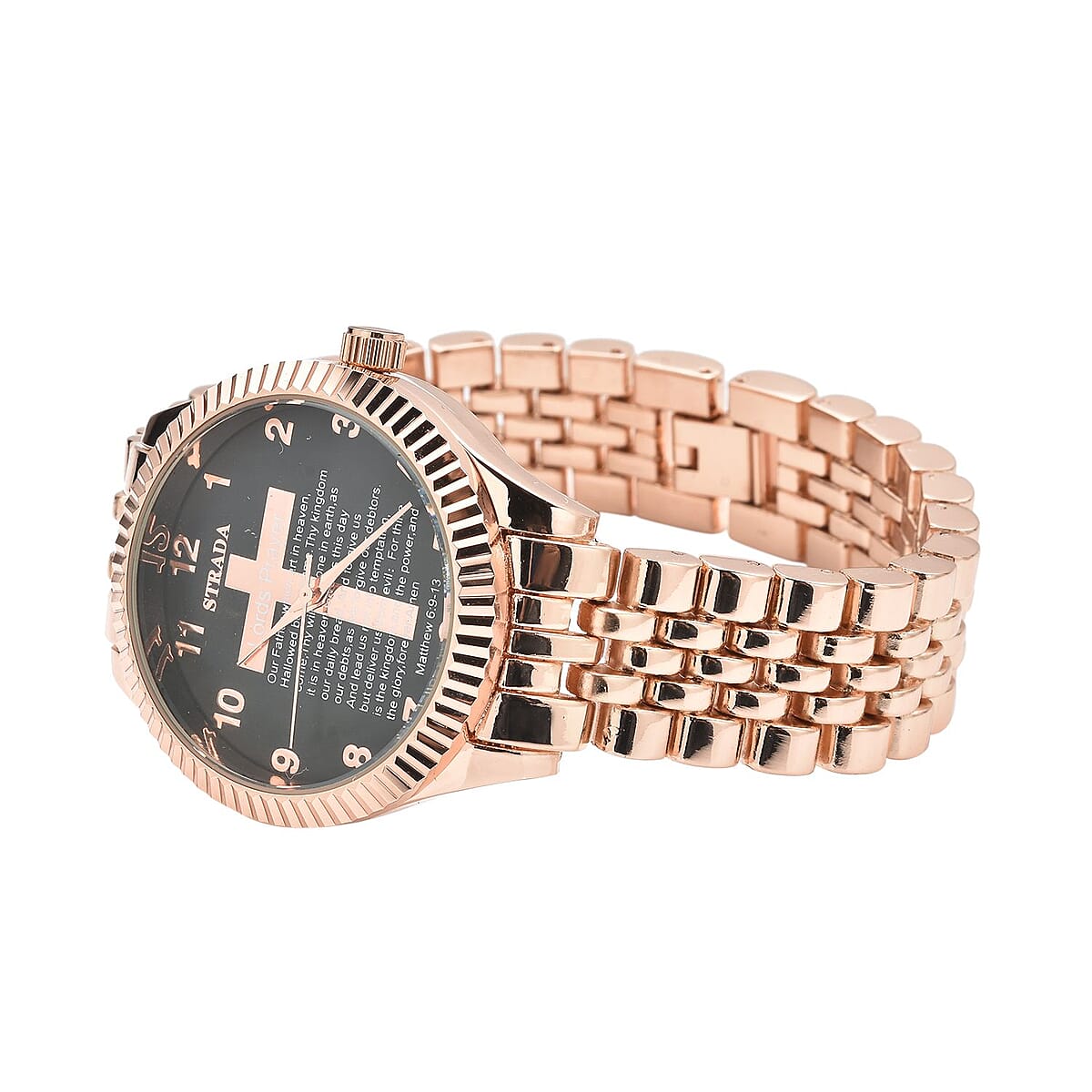 18k Rose Gold Plated ‘The Lords Prayer’ Band Watch George Men main image 4