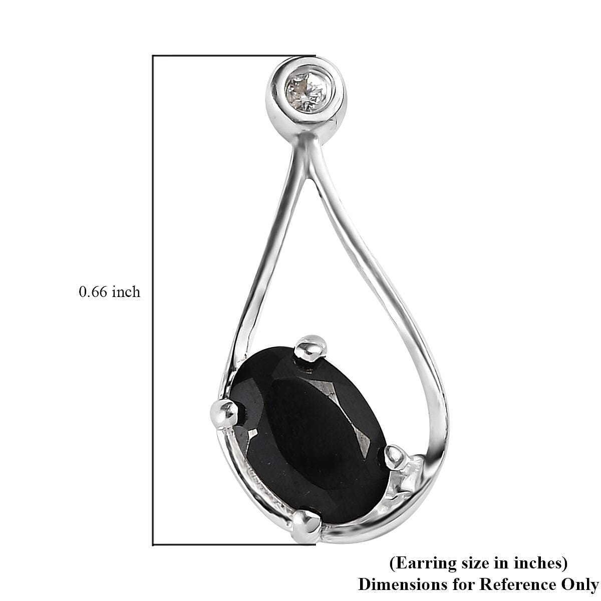 Thai Black Spinel and White Zircon Earrings in Sterling Silver 1.25 ctw image number 4