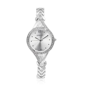 Strada Austrian Crystal Japanese Movement Watch with Silvertone Strap (30.20mm)
