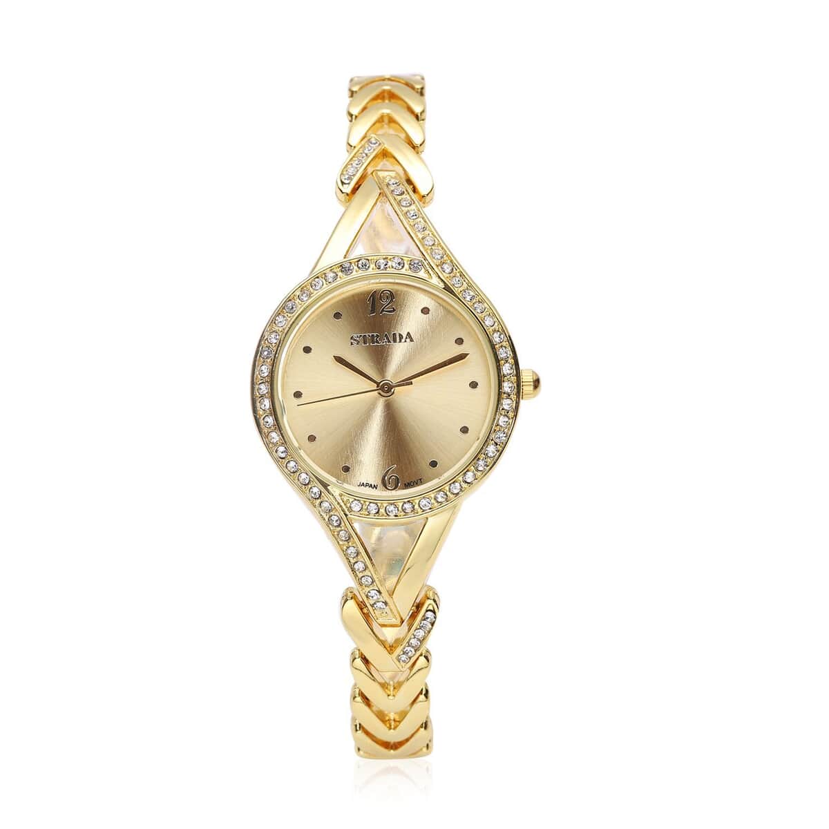 Strada Austrian Crystal Japanese Movement Watch with Goldtone Strap (30.20mm) (8.00 Inches) image number 0