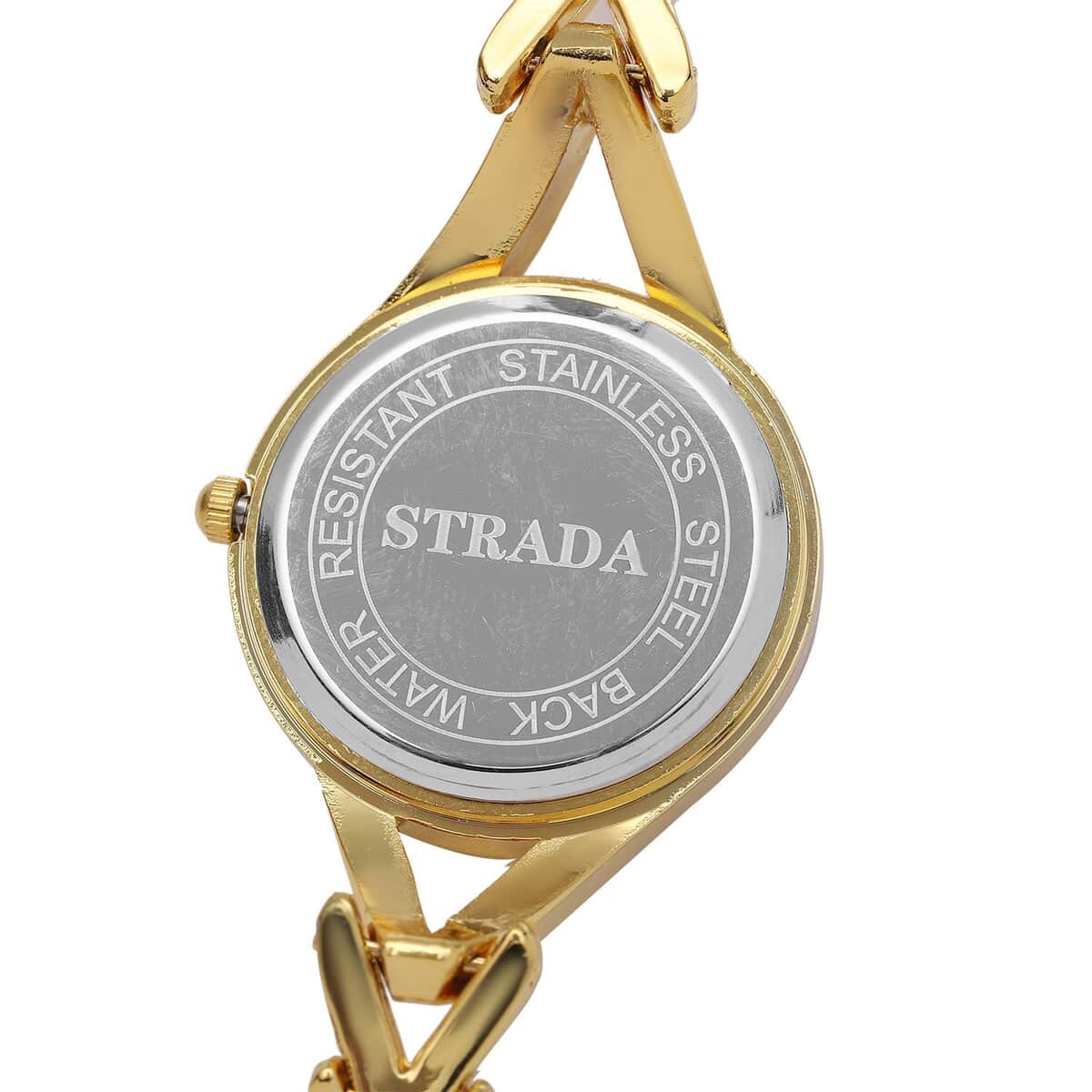Strada Austrian Crystal Japanese Movement Watch with Goldtone Strap (30.20mm) (8.00 Inches) image number 5