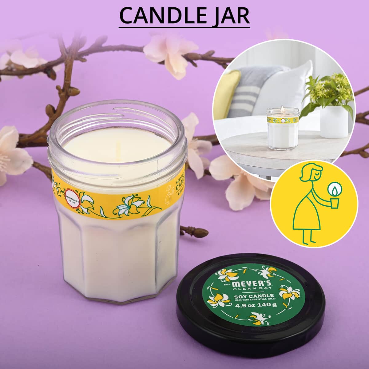 Mrs. Meyer's Clean Day Jar Candle - Honeysuckle 4.9 oz image number 1