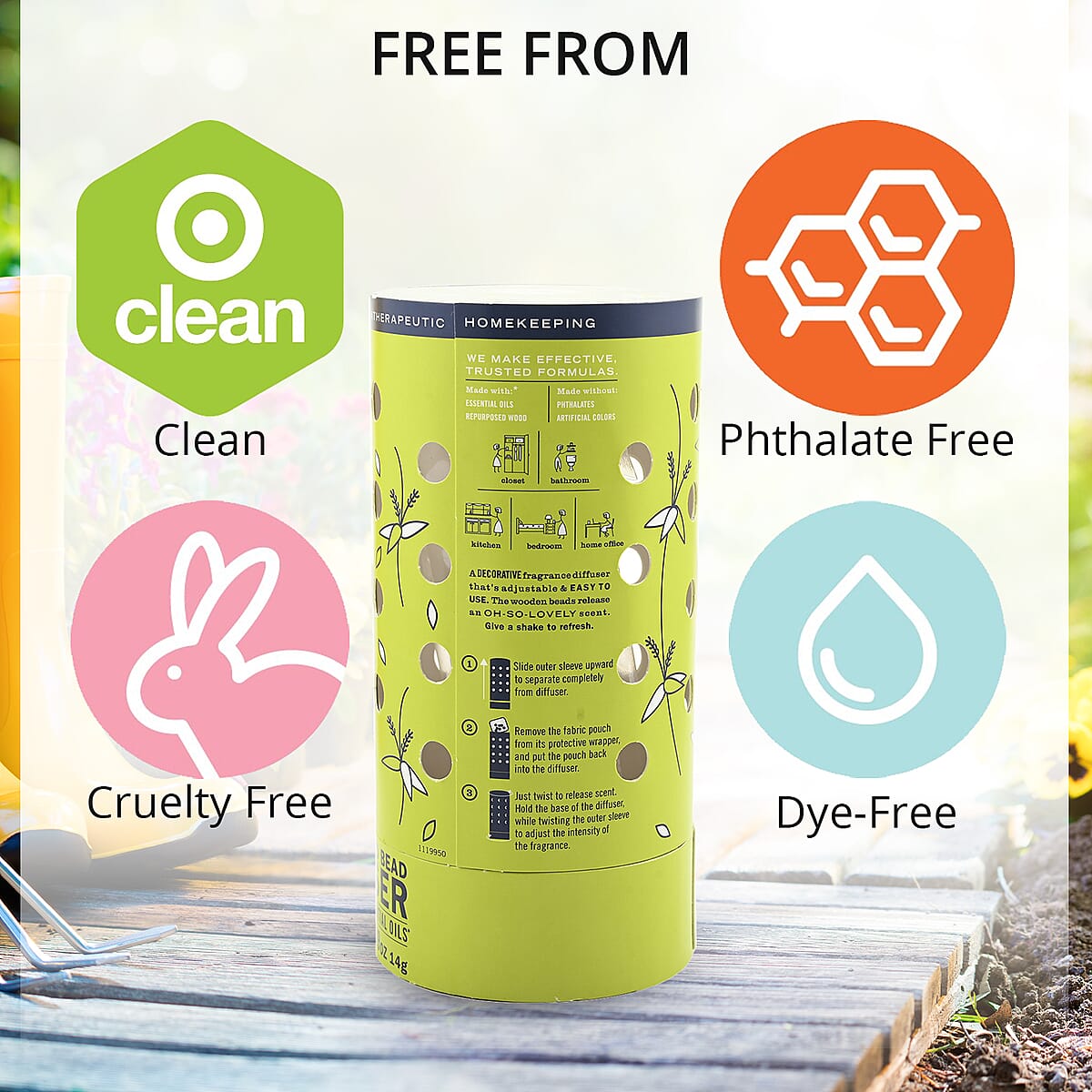 Mrs. Meyer's Clean Day Scented Wood Bead Diffuser - Lemon Verbena 0.49 oz image number 2