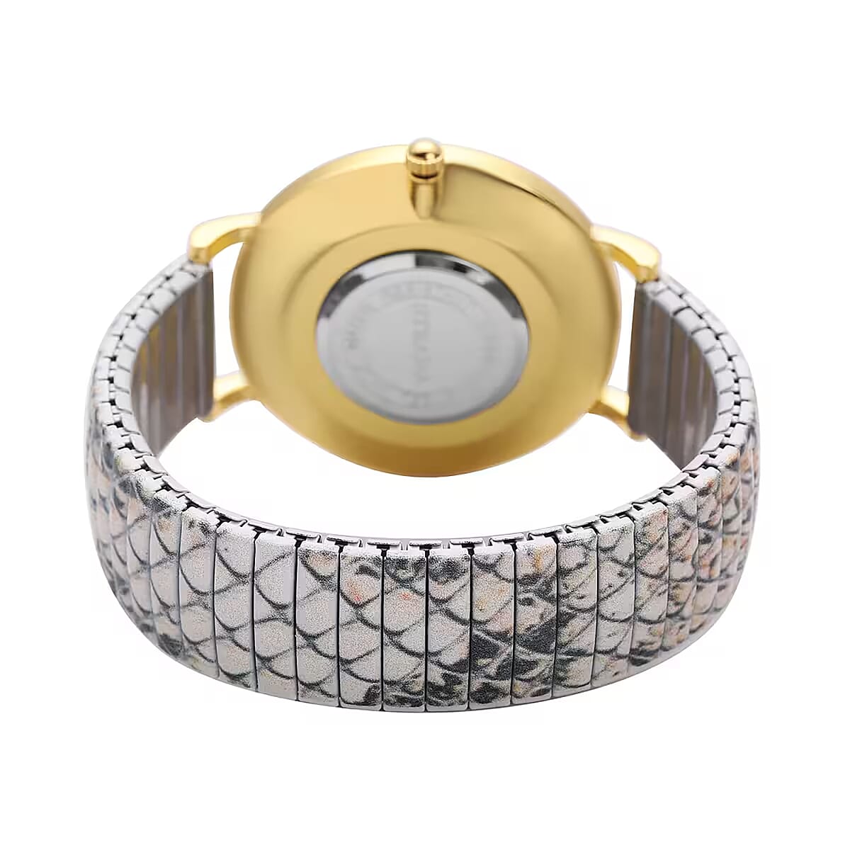 Strada Japanese Movement Gray Dial Bracelet Watch in Goldtone with Snake Pattern Strap image number 9