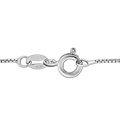 Italian Rhodium Over Sterling Silver 0.25mm Box Chain 24 Inches 2.60 Grams