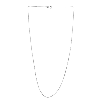 Italian Rhodium Over Sterling Silver 0.25mm Box Chain 24 Inches 2.60 Grams