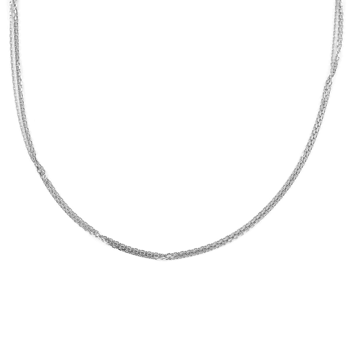 Italian Sterling Silver Layered Necklace 16 Inches 3.30 Grams image number 0