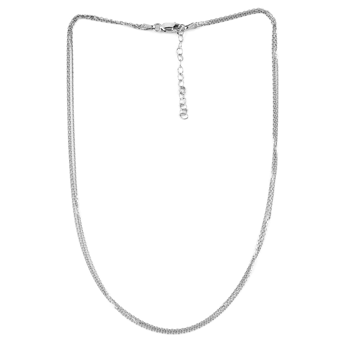 Italian Sterling Silver Layered Necklace 16 Inches 3.30 Grams image number 3